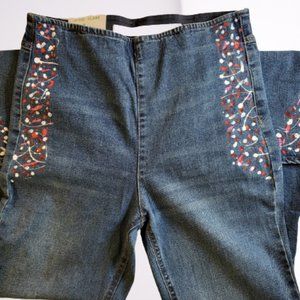 TinselTown Hi-Rise Pull On Flare - Hand Painted Jeans